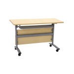 企诺 简约折叠培训桌会议桌双人办公桌可移动带轮桌1.2米 1200*400*750mm