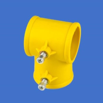 PPR临边防护连接件 大三通/两个螺丝 黄色