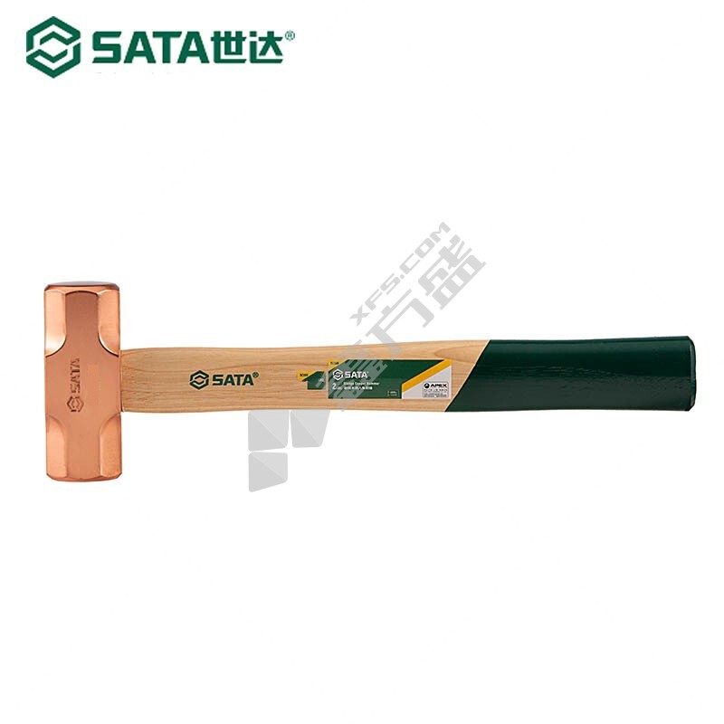 世达 胡桃木八角铜锤 92366 2磅 320mm