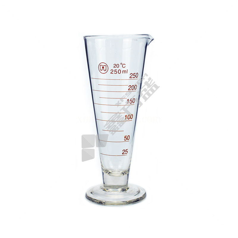 玻璃量杯三角锥形测量杯250ml 刻度250ml