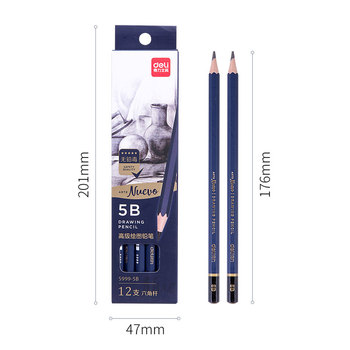 得力 S999 高级绘图铅笔 12支彩盒装 5B 176mm 蓝色 S999-5B