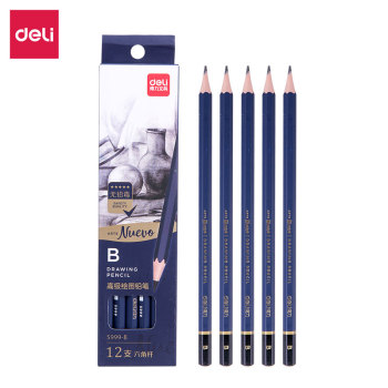 得力deli S999 高级绘图铅笔 12支彩盒装 S999-B 12支彩盒装B  蓝 蓝 B