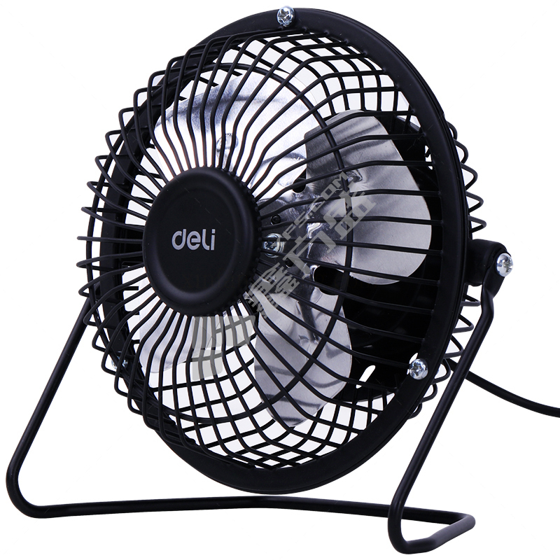 得力黑色迷你风扇4寸