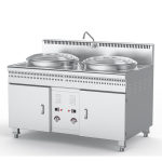 乐创 商用煮面炉不锈钢双头燃气方形汤粉炉LC-J-SKZ50 燃气耗量1.3KG/H 电压220V 功率120W