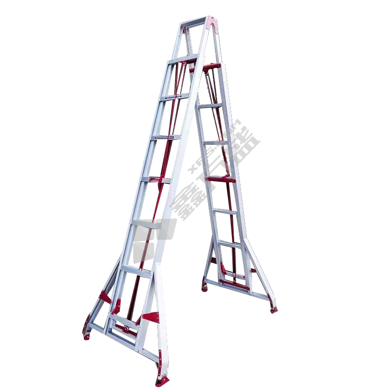 奥鹏 A款豪华铝合金人字升降梯 双升降梯 6.4-8m 40*40阶 AP-225A-1200