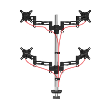 长臂猿 显示器支架桌面支架四屏拼接夹桌安装 D08C-2 黑色