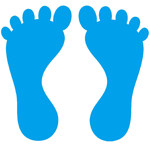 冰禹 BYaf-1511防水耐磨小脚丫贴纸 蓝色