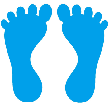 冰禹 BYaf-1511防水耐磨小脚丫贴纸 蓝色