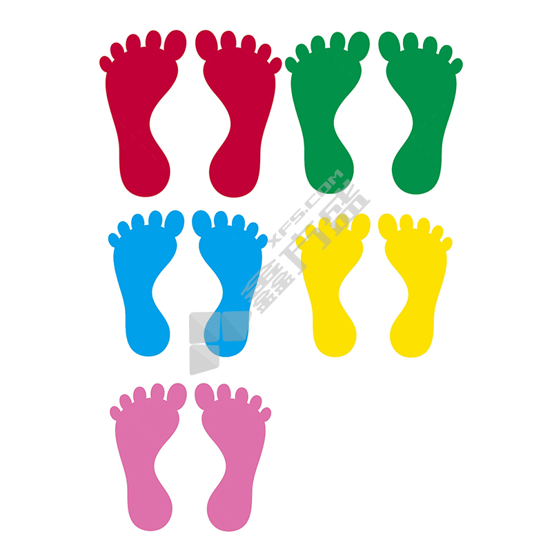 冰禹 BYaf-1511防水耐磨小脚丫贴纸 蓝色