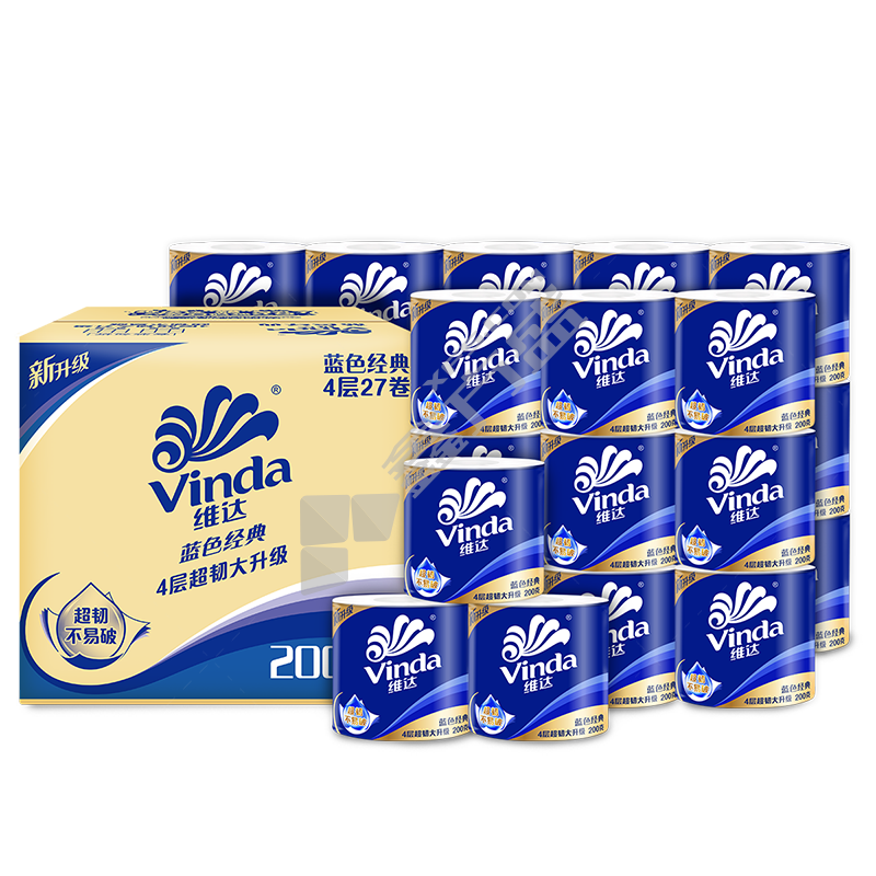维达 蓝色经典4层200g卷纸