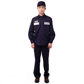 燕舞 男款生产管理夏秋套装工作服 XXXL 藏青色 JZYNW2019GL7004