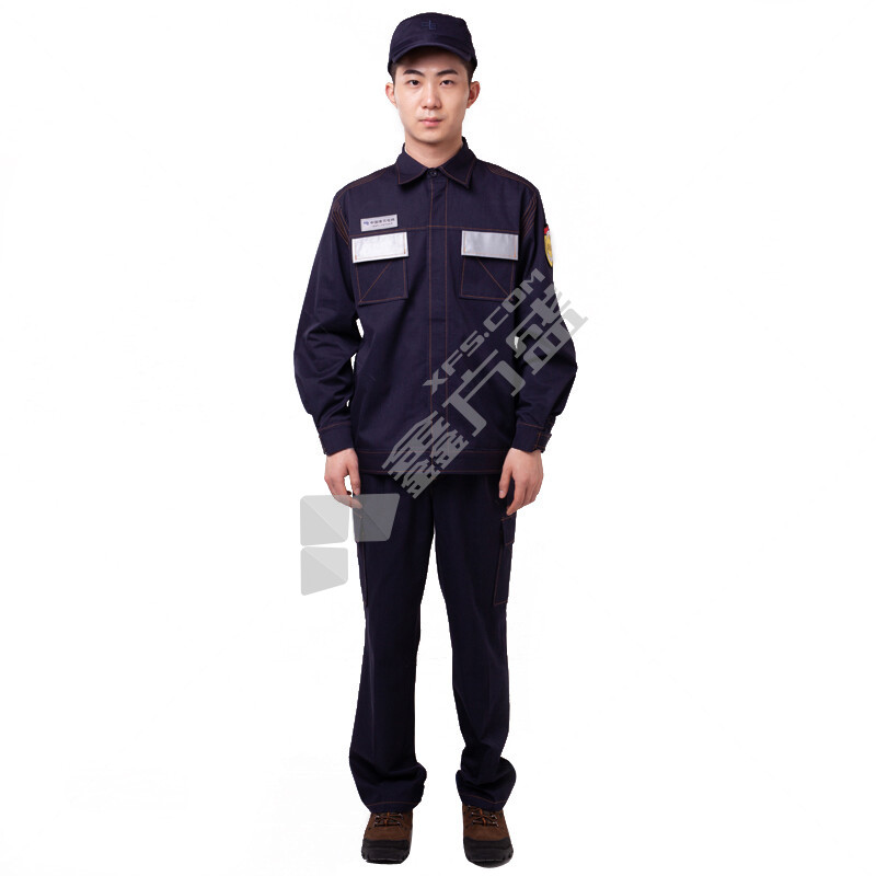 燕舞 男款生产管理夏秋套装工作服 XXXL 藏青色 JZYNW2019GL7004
