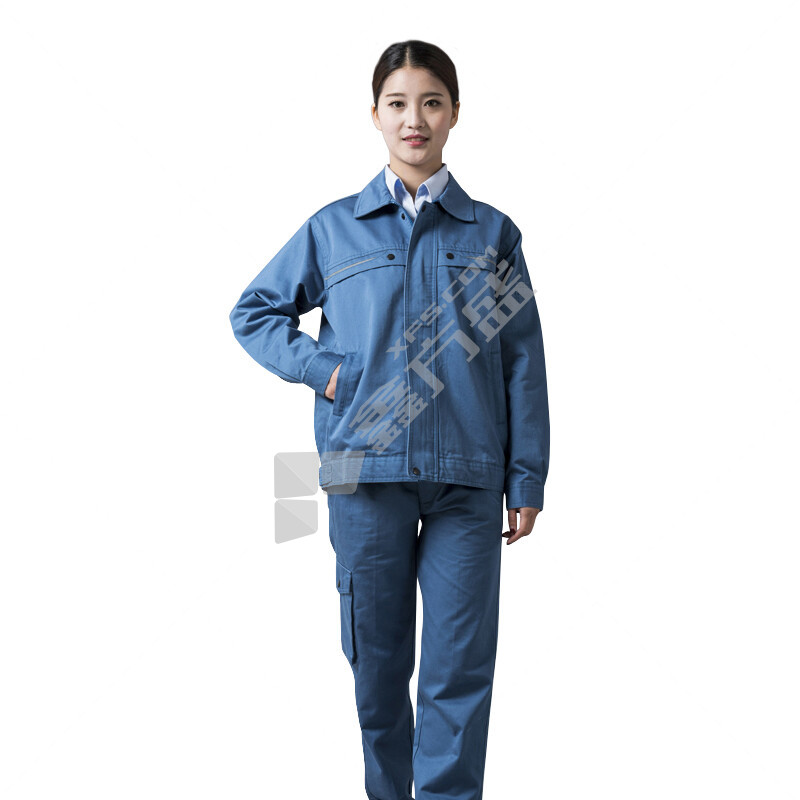 燕舞 女式春秋纯棉工作服 XXL 蓝色 JZYGJ2017YQJ1009