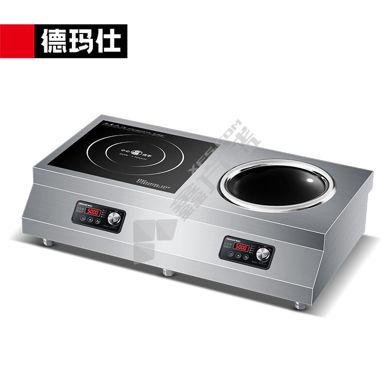 德玛仕 商用电磁炉 凹面电磁炉 5000W 一平一凹 380V  5000W IH-TC-100A2