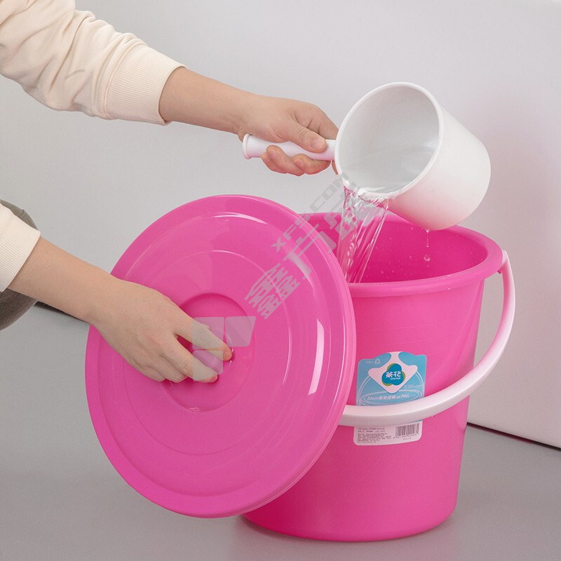 茶花 雅致提桶含盖 红色/0234-A 17L