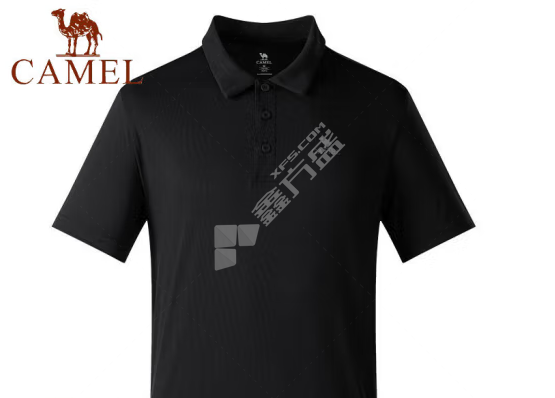 骆驼 男士夏季新款翻领纯色运动速干短袖POLO衫 XXXL 幻影黑 A012251003