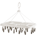 茶花 0709 大号长方型晒衣架 白+灰 24夹