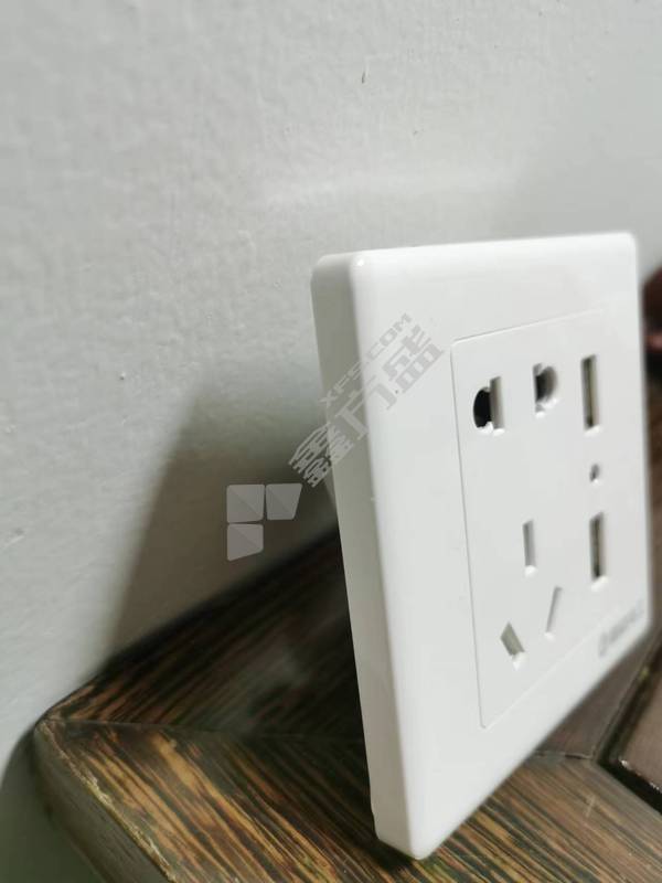 国际电工 A10系列 面板 五孔插座带二位USB 白色 有边框