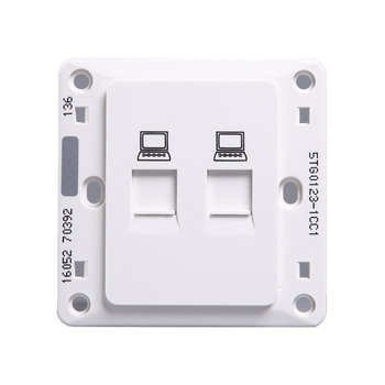 西门子 远景系列 RJ45二位八芯电脑插座 5TG01281CC 雅白 10A 有边框