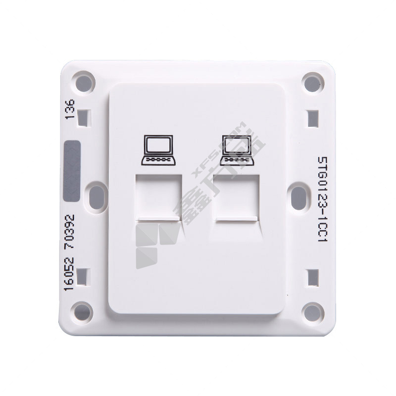 西门子 远景系列 RJ45二位八芯电脑插座 5TG01281CC 雅白 10A 有边框