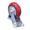 重型工业防缠绕半静音脚轮PVC材质 6寸万向轮带刹车 红色 承重250kg
