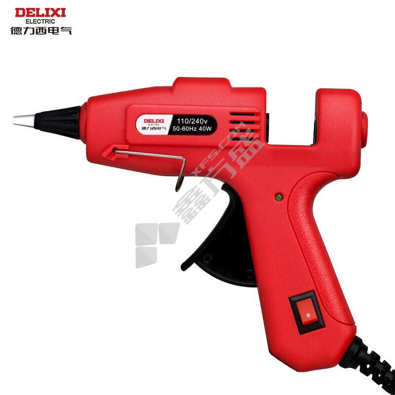 德力西DELIXI 工业型热熔胶枪玻璃胶枪 红色手柄 130mm