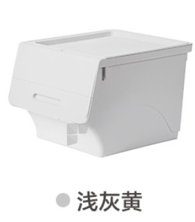 茶花 2885 斜翻盖储物箱-L 45.5*38*31cm 浅灰黄 34L 2885