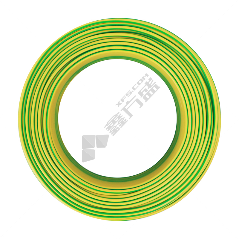 上上 阻燃塑铜软线100米 ZC-BVR 1*4平方 黄绿色 450/750V
