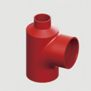 泫氏SUNS 树脂环氧W1型管件瓶径T三通 DN100*50 红色