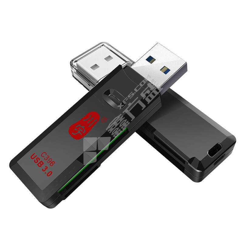 川宇 C396 二合一高速读卡器 USB3.0 黑 