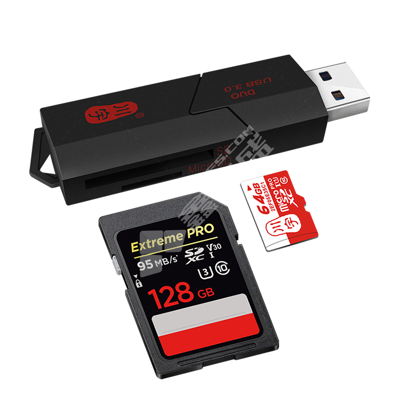 川宇 C307DUO 高速读卡器 USB3.0/CF/TF/SD/MS多合一 双卡双读