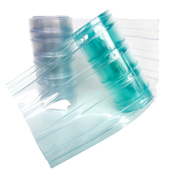 PVC透明条纹门帘 ALS0202-L1 宽18cm 厚1.6mm 透明蓝