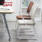 三极户外 TP1066 办公室会议座椅 47*53*90cm 白色框架米白（绒布款）