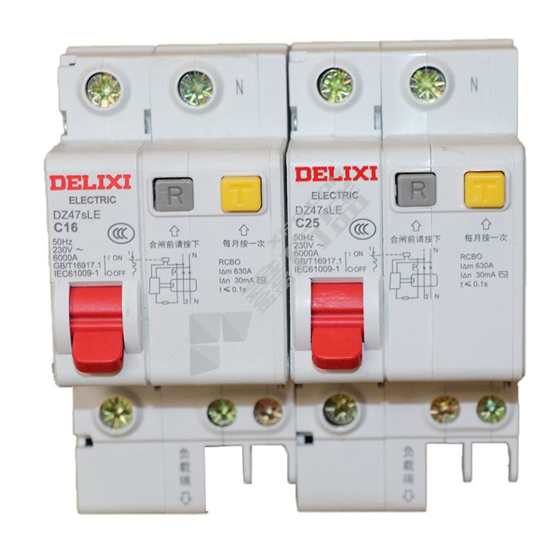 德力西DELIXI 小型漏电保护器DZ47sLE系列1P+N DZ47sLE 1P+N（N极直通） C 63A