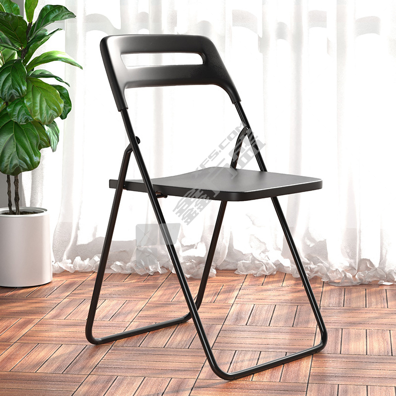 三极户外 TP1323折叠椅北欧简约靠背椅 43*47*78cm 黑色