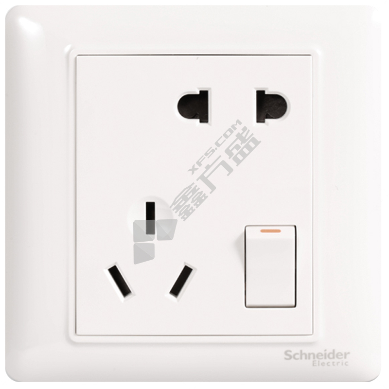 施耐德 斜五孔插座带一位单控开关 畅意+