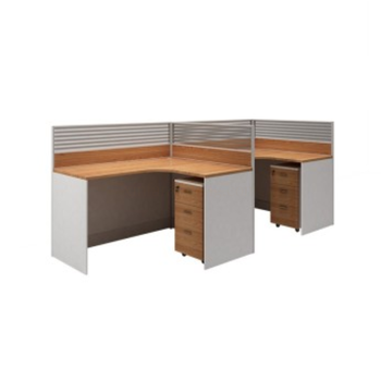 企诺 带活动小柜 单人屏风卡位员工工位 1200*1400*1050mm 欧橡色