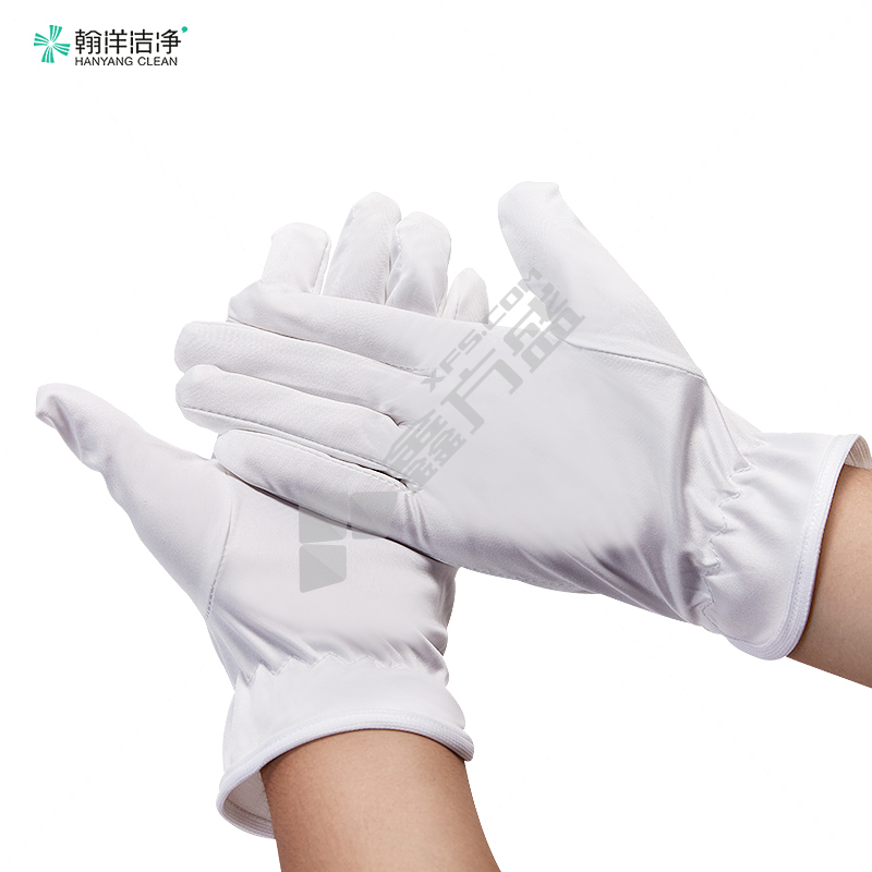 翰洋洁净 H-6002 超细纤维无尘布礼仪手套 L码 白色 