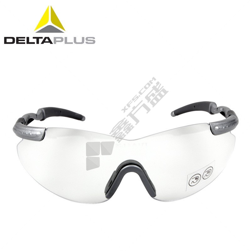 代尔塔 101109 防冲击防紫外线 护目镜 透明片黑架