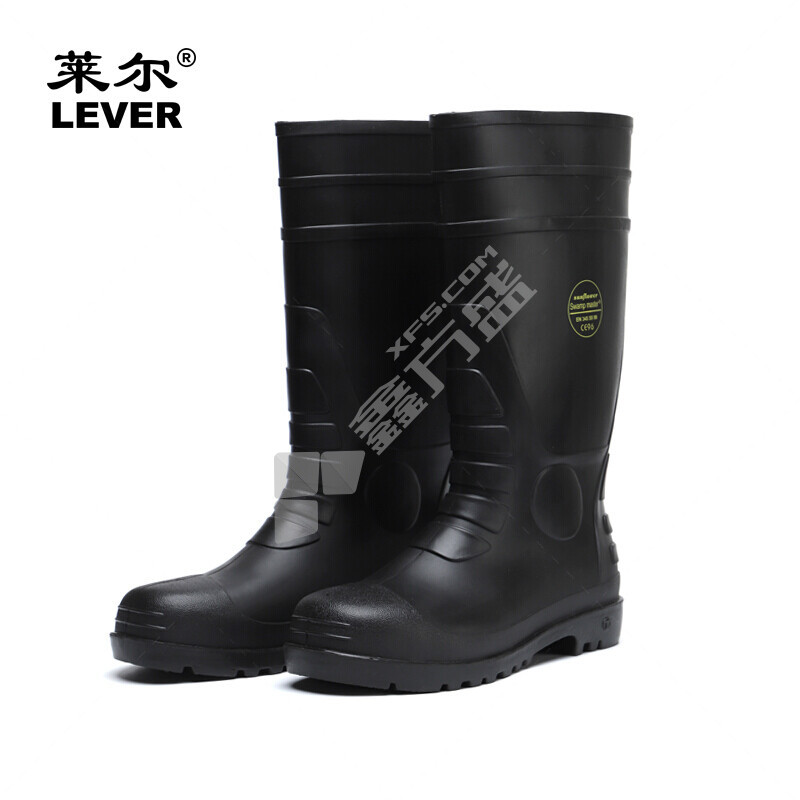 莱尔 SL-2-99 双钢PVC防砸防穿刺耐酸碱高筒雨靴 SL-2-99 40码 黑色