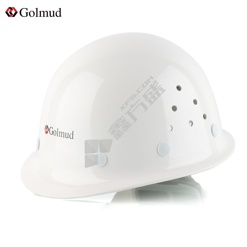 哥尔姆 圆顶工地玻璃钢透气安全帽 GM763 白色