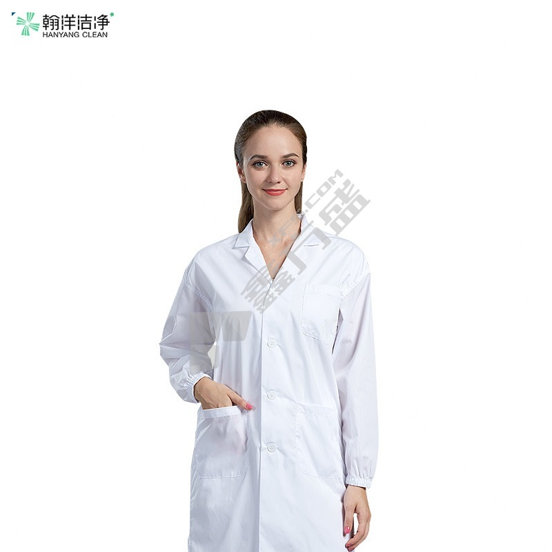 翰洋洁净 H-1120 厚款透气长袖白大褂 XXXL 白色