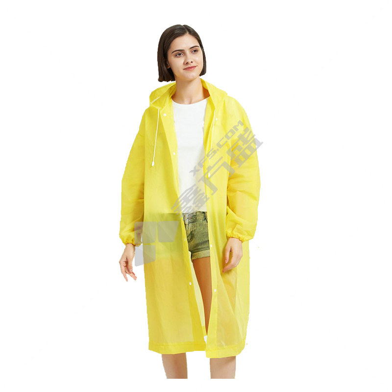 天意州 一次性加厚敞口款半透明磨砂成人雨衣雨披 TYZ-YY03 黄色 均码