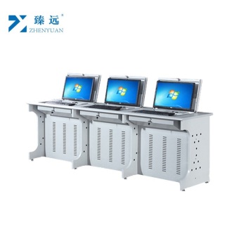 臻远 ZY-FZZC-12 显示器隐藏式翻转培训桌 004灰白色 2300*600*750mm