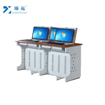臻远 ZY-FZZC-11 显示器隐藏式翻转培训桌 004胡桃色 1600*600*750mm