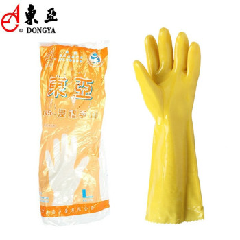 东亚 045 耐油耐酸碱浸塑PVC电镀劳保手套 045 XL 黄色 PVC(聚氯乙烯)