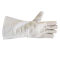 劳工 24线加长款双层耐磨柔软切割电焊帆布手套 均码 白色  HC-11
