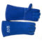 威优特 G-2054 加长牛二层皮防火线加长电焊手套 G-2054 L 蓝色