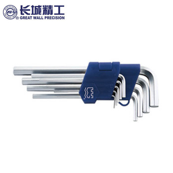长城精工 GREATWALL 9PCS塑插亚光平头加长内六角扳手组套 1.5~10mm 9件套 338709
