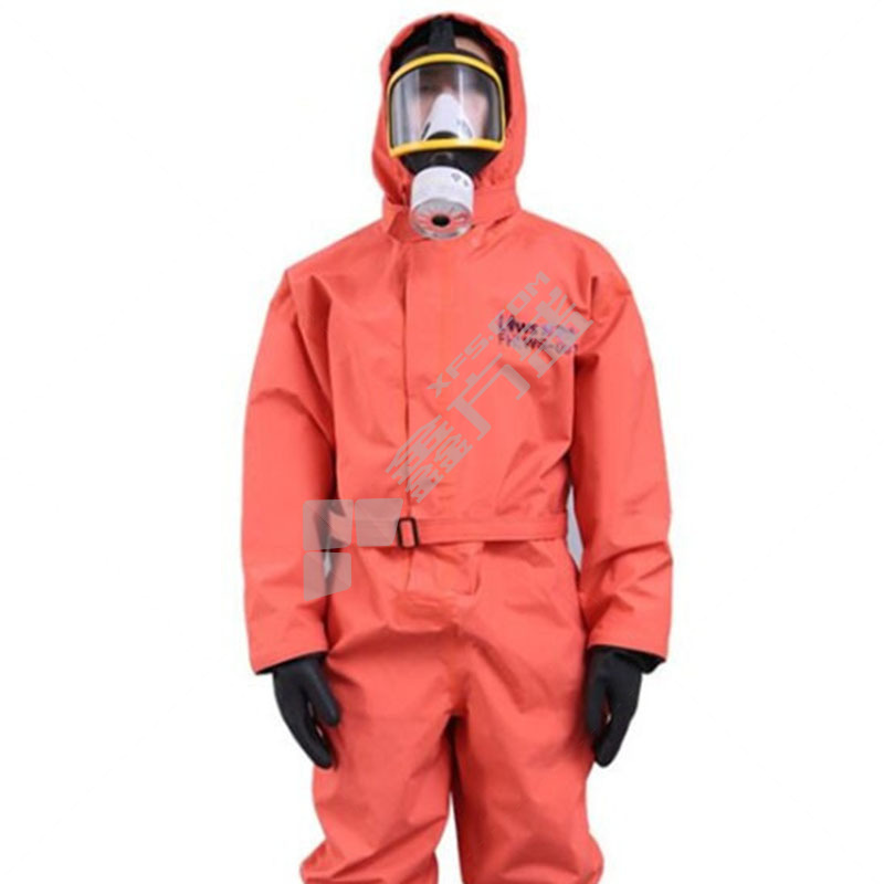 劳卫士 带帽 消防半封闭耐酸碱轻型防化服 XXL码 185-190 红色 FHLWS-001